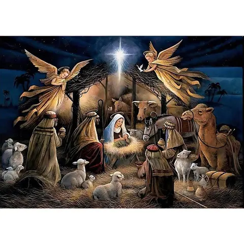 Religious Themed DIY Diamond Art Painting Without Frame, DIY 5D Diamond Arts Painting Kit, Wall Art Decor For Home Living Room Bedroom