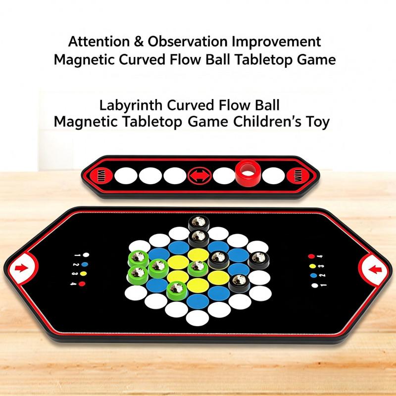 Tabletop Game Magnetic Battle Game with Rolling Ball, Interactive Entertainment And Leisure Props for Parties, 2-Player Competition, Enhance Party Atmosphere, Party Activities, Christmas Carnival