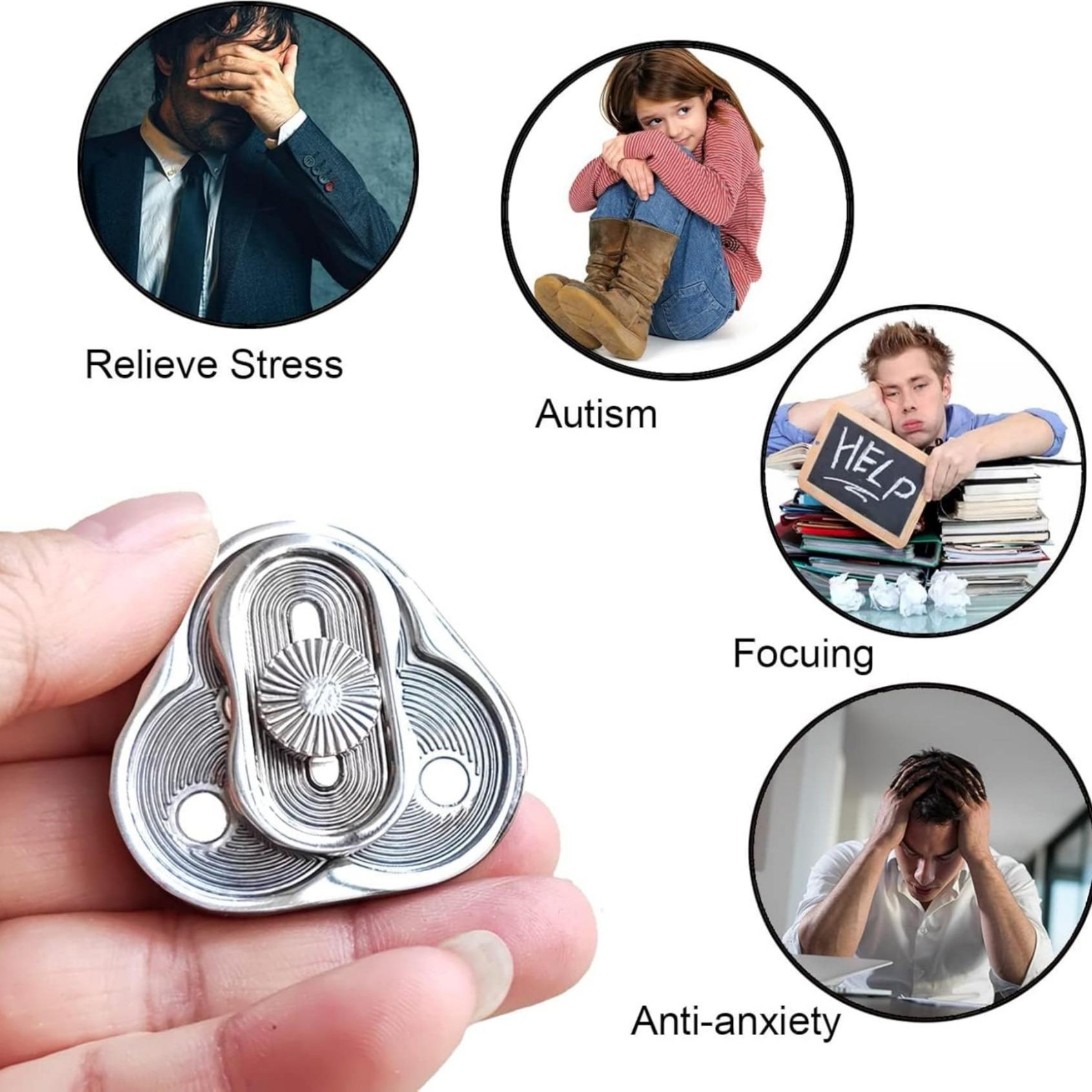 1pc Triangle Metal Stress Relief Adult Fidget Toy, Magnetic Metal Slider for Anxiety Relief, Edc Finger Toy for Pressure Management