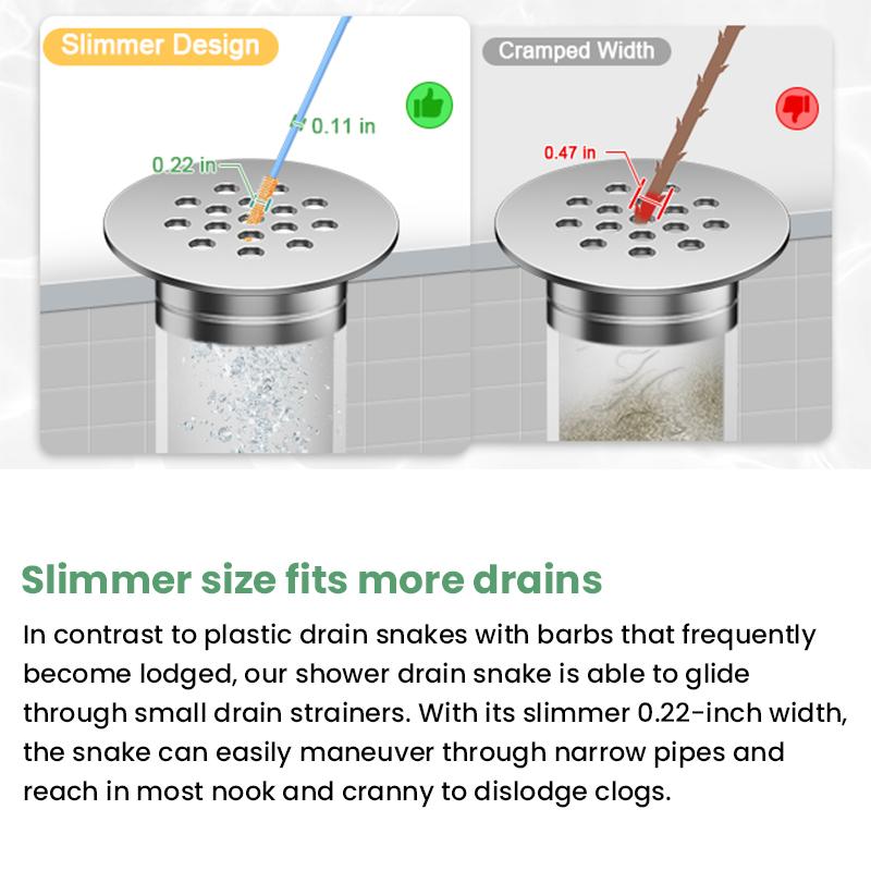 3 Pack Collection 50 Inch Drain Snake Hair Drain Clog Remover Unbreakable Metal Sink Snake Drain Hair Removal Tool, Long/Flexible/Thin Drain Cleaner Tool to Unclog Bathroom Sink, Tub, Shower 3 Pack Collection 50 Inch Drain Snake Hair Drain Clog Remover Unbreakable Metal Sink Snake Drain Hair Removal Tool, Long/Flexible/Thin Drain Cleaner Tool to Unclog Bathroom Sink, Tub, Shower