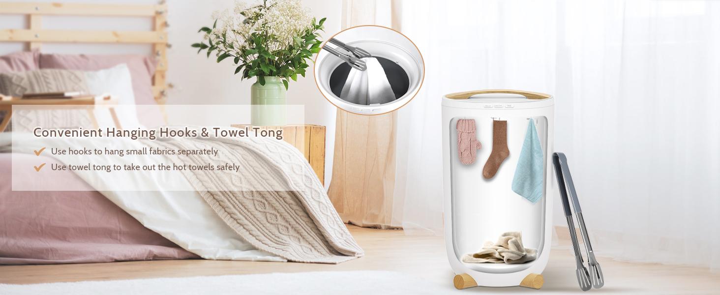 Keenray Towel Warmer for Bathroom, Luxury Towel Warmer Bucket with Timer, LED Display for Time and Temperature, Delay Time Up to 24 Hours, Child Lock, Hot Towel Heater, Gifts for Mom,Dad,Him,Her, Grey