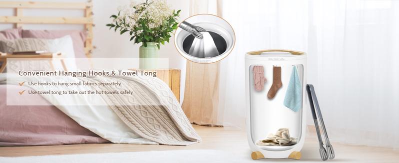 Keenray Towel Warmer for Bathroom, Luxury Towel Warmer Bucket with Timer, LED Display for Time and Temperature, Delay Time Up to 24 Hours, Child Lock, Hot Towel Heater, Gifts for Mom,Dad,Him,Her, Grey