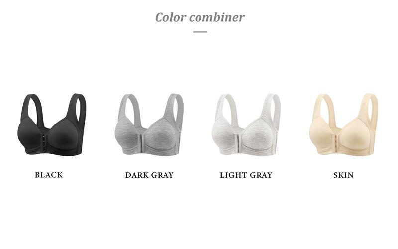 4 Pack Adjustable Easy-Hook Front Closure Push-Up Bra, Wire-Free Seamless with Side Support for Smoothing Lightweight Comfort in Spring & Summer 4 Pack Adjustable Easy-Hook Front Closure Push-Up Bra, Wire-Free Seamless with Side Support for Smoothing Lightweight Comfort in Spring & Summer