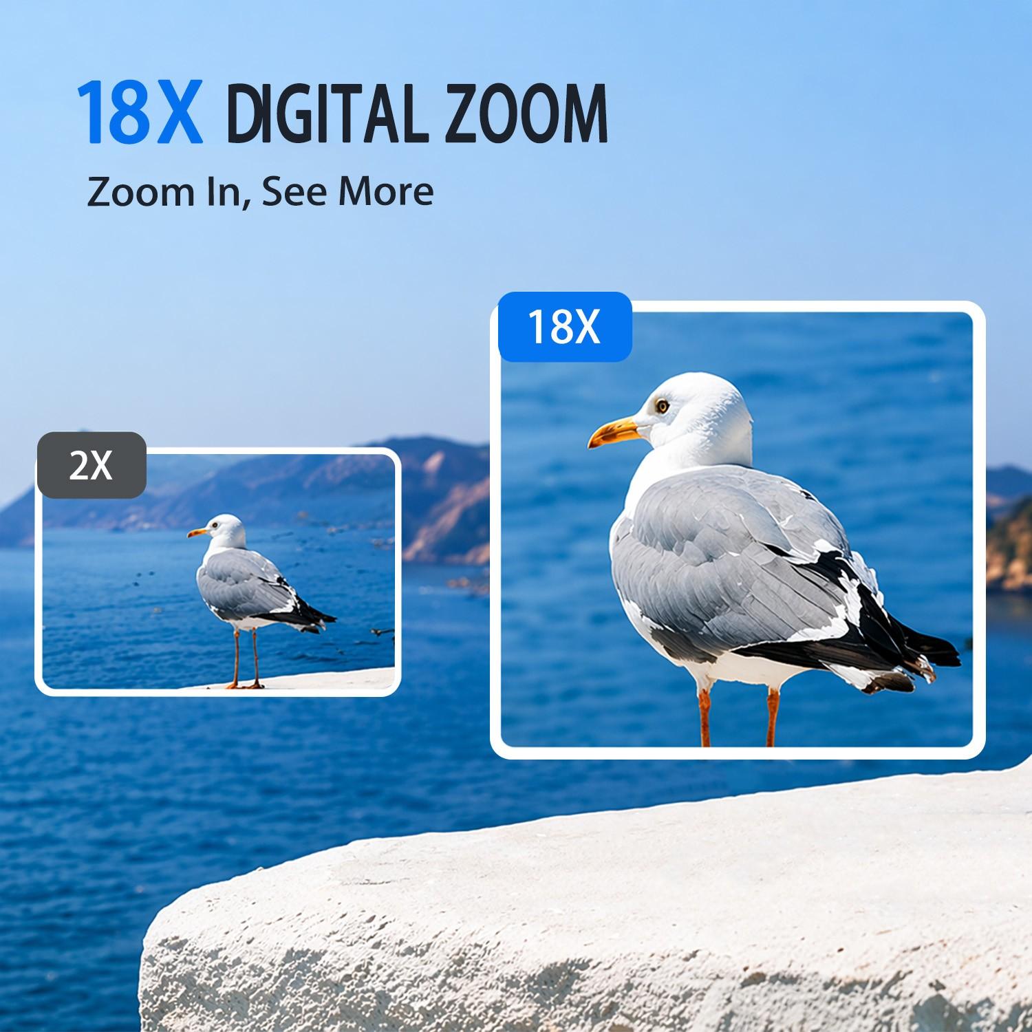 High-Definition Digital Camera, 18x Digital Zoom, 180° Flip Screen, Includes Lens and 32GB Micro SD Card, Photographic Kit, Perfect for Photography