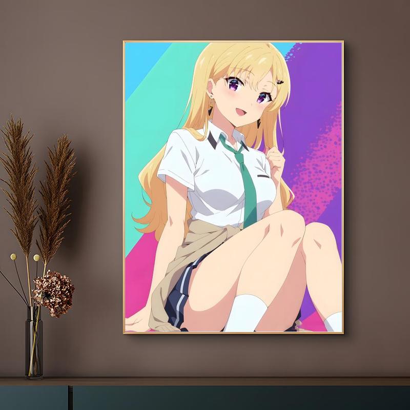 Fashion GGimai Seikatsuing Poster HD Heavy-Duty Self-Stick Waterproof Wall Decor Tool-Free Install Durable & Reusable Conceals Wall Flaws Elevates Home Style Perfect for Living Room Bathroom & Kitchen Easy Apply & Remove