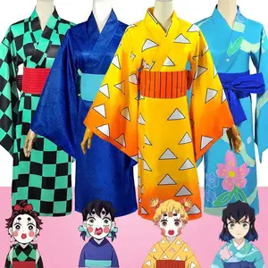 Agatsuma Zenitsu Kimono Anime Cosplay Costume Kamado Tanjirou Hashibira Inosuke Dress Kimetsu No Yaiba Season