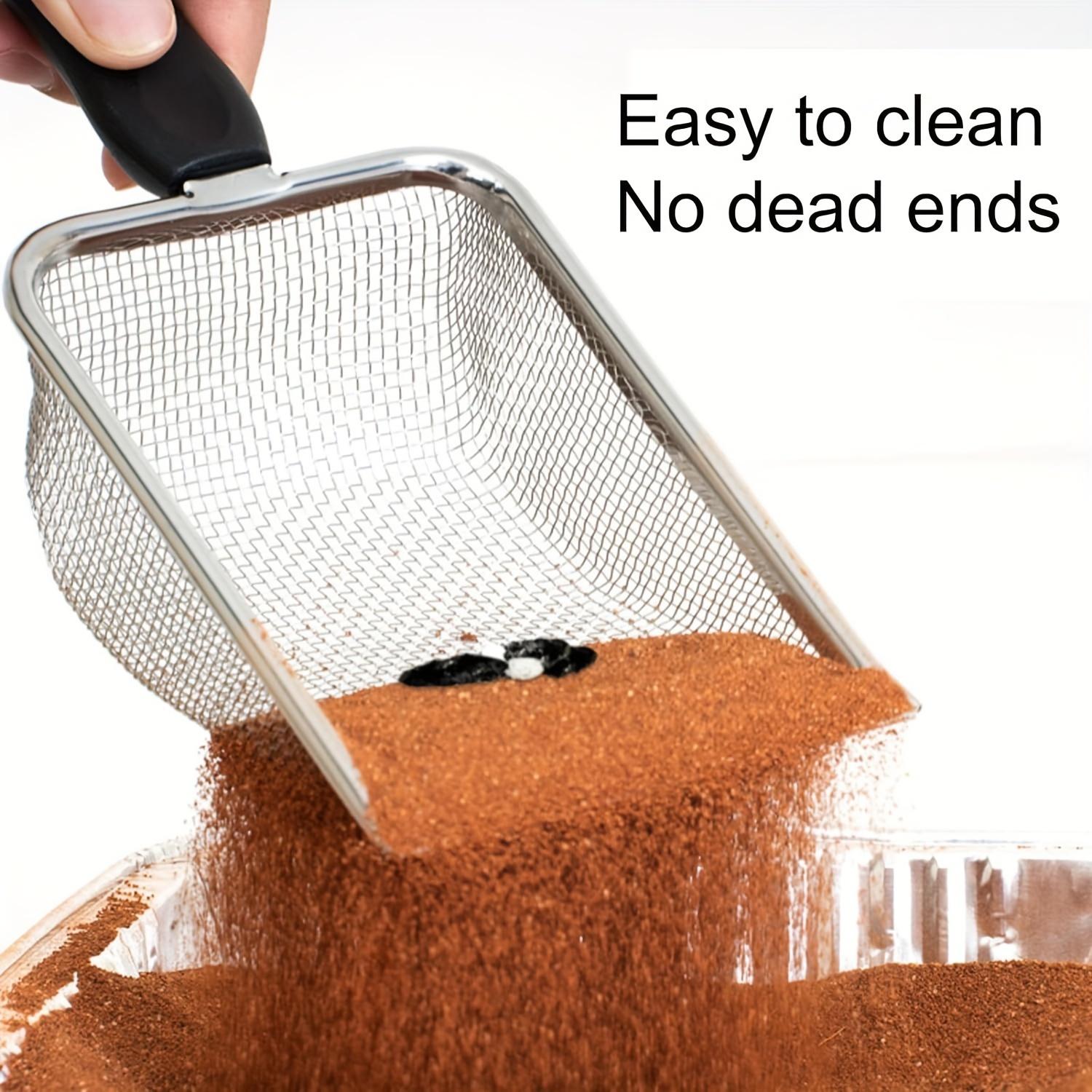 Stainless Steel Pet Litter Scoop, Efficient Litter Scoop for Easy Dog and Cat Waste Removal, Durable and Easy To Clean Design for Long-lasting Use, Litter Box Scooper