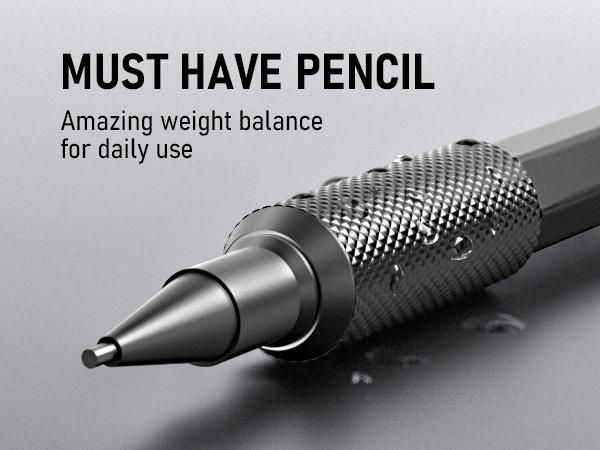 Nicpro 3 Pack 1.3 mm Mechanical Pencil Set with 36 Lead Refill, 3 Eraser - Weatherproof Metal MP2000 Heavy Duty Carpenter Pencil for Outdoor Marking Drafting Drawing Woodworking, Office Stationery Supplies