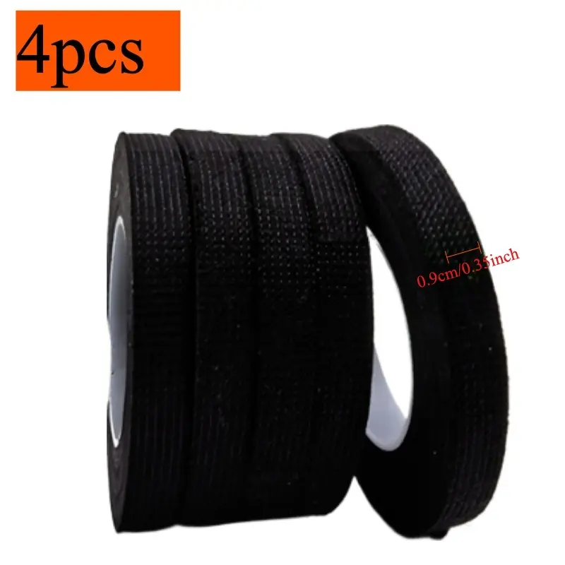 High Temperature Resistant Wire Harness Tape Heat Resistant Tape Self-Adhesive Fabric Tape Adhesive Cloth Tape for Electrical Car Engine Wiring Protection, Noise Damping Cable Fixing