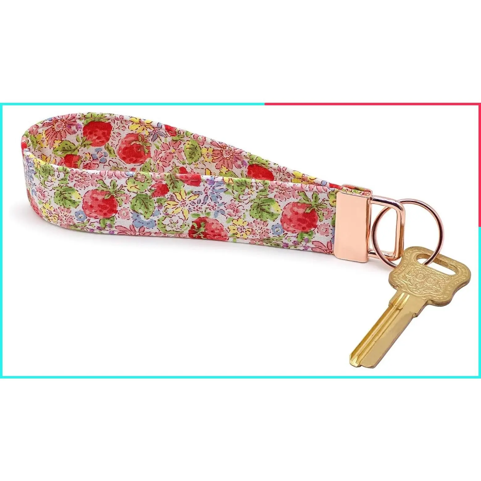 Fabric Wristlet Keychain Holder - Short Lanyard for Keys, Wallet, and Car Accessories