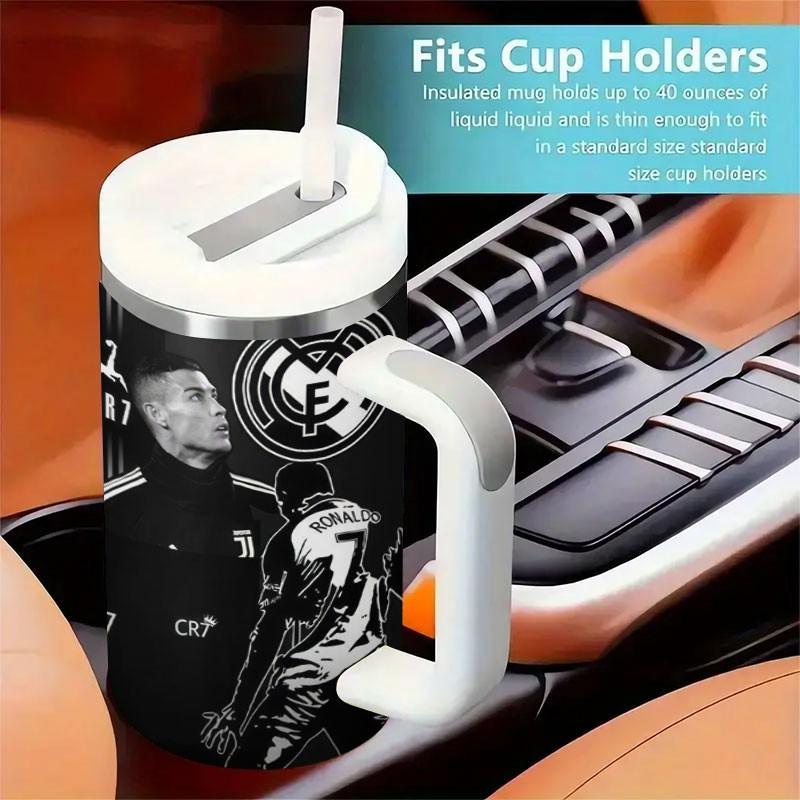 1pc Cr7c Stainless Steel Insulated Travel Mug, Long-Lasting Temperature Control, Cute Cartoon Design, Leak-Proof, BPA-Free, Ideal for Outdoor & Daily Use