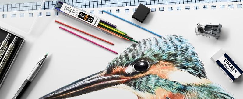 STAGEEK 37PCS Art Mechanical Pencil Set, Drafting Pencil 5 Sizes- 0.3, 0.5, 0.7, 0.9MM & 2PCS 2.0MM Mechanical Drawing Pencils with 492PCS Leads (6B 4B 2B HB 2H 4H Color) for Artist Sketching Drawing&Ballpoint Pen for Student Stationary College Essentials