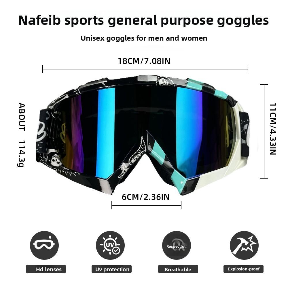 Off-road goggles for skiing, cycling, and motorcycling, UV400 anti-ultraviolet protective eyewear, anti-explosion, windproof, and sandproof sports glasses NAFEIB Dirt Bike Goggles – UV400 Anti-Fog Lightweight TPU Frame.Outdoor Must-Have!