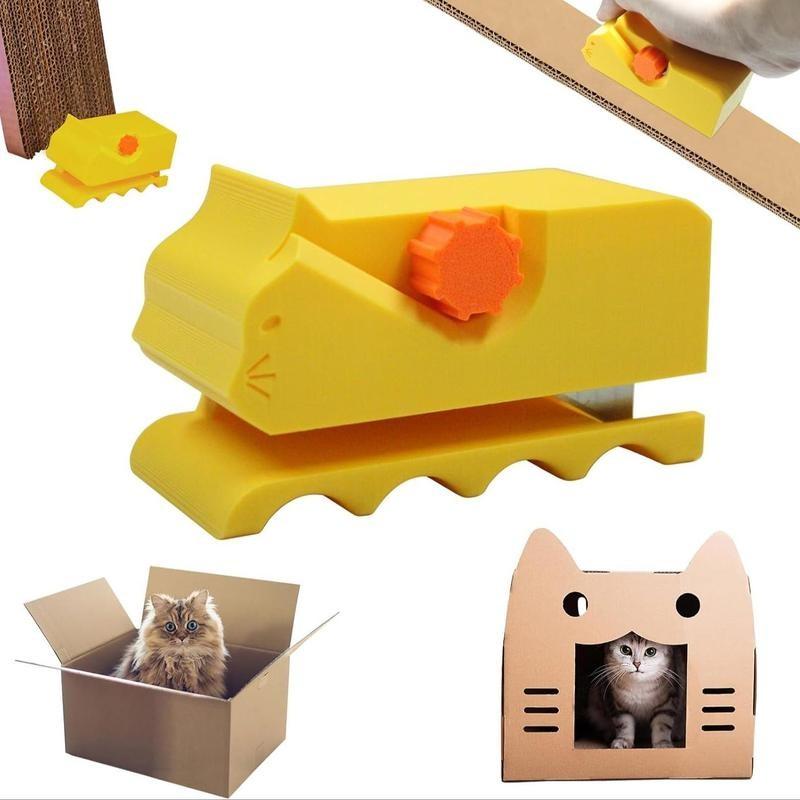 Paperboard Cutter Machine, 3D Printed Paperboard Cutter, DIY Cat Design Handheld Recycling Tool, Holiday Paperboard Cutter