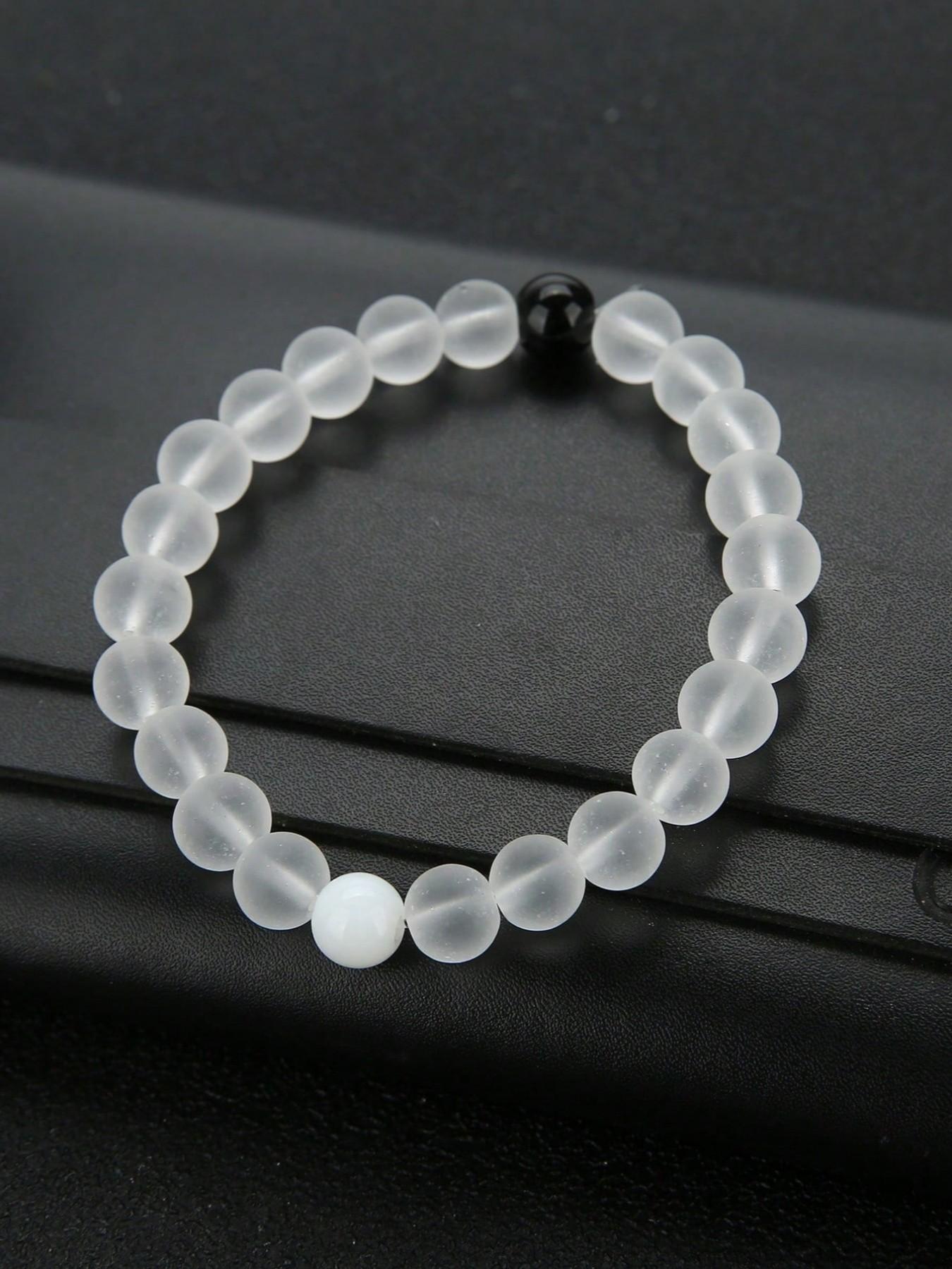 Women's Fashion Elegant Pearl Beaded Bracelet, Wedding Engagement Party Jewelry Gift, 1pcs Trendy Accessory for Women