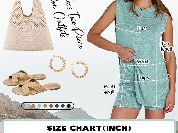 ANRABESS Women Summer 2 Piece Outfits Sleeveless Knit Sweater Top & Shorts Soft Lounge Sets Travel Beach 2025 Clothes