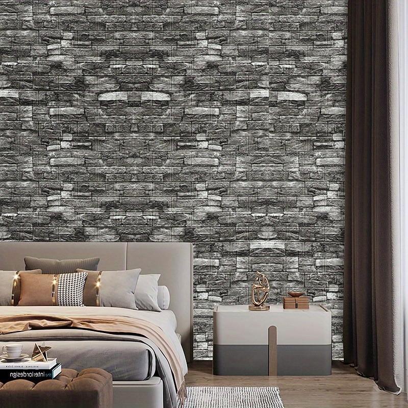 32pcs Self-Adhesive Xpe Retro Wall Stickers, Foam Brick Wallpaper for Bedroom, Waterproof Home Decor, 3mm Thick, Multiple Colors Available