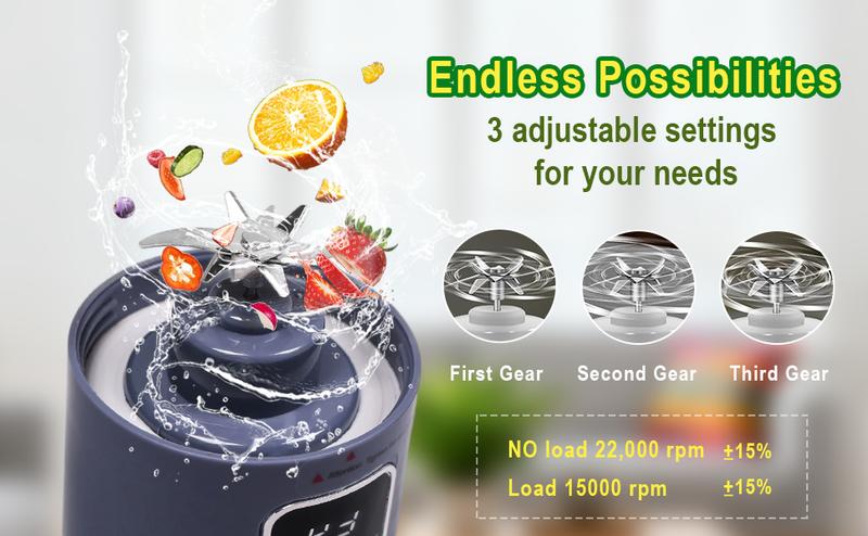 Portable electric juicer, with a purple exterior and a digital display, measuring 255 millimeters in height, suitable for making personal smoothies and juices, equipped with an LED screen ultimate portable blender liquid diet digital multimode