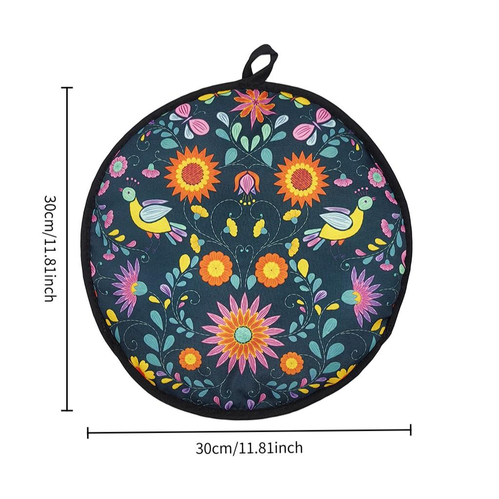 Mexican Thickened Corn Tortilla Insulation Bag, Pure Cotton Round Heat Resistant, Ideal for Mexican Cuisine, Durable & Reusable