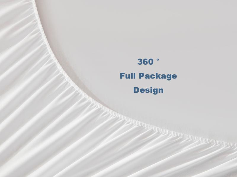 【BEDLORE】4-Grid Pattern Waterproof Fitted Sheet Mattress Protector, Soft & Breathable Fabric with Elastic Deep Pockets, Machine Washable, Ideal for Bedroom & Home Use