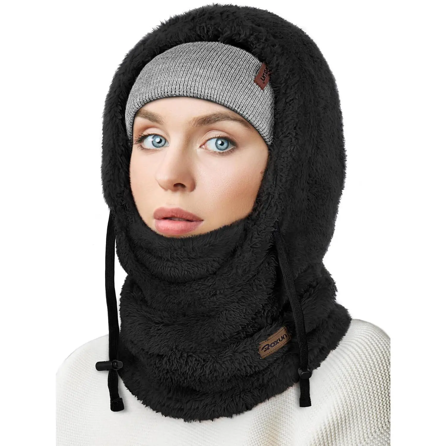 Ski Mask Fleece Balaclava, Windproof Face Mask Winter Warm Neck Cover