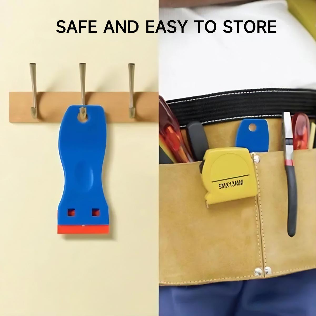 2 Pcs Plastic Razor Blade Scraper and 100 Pcs BladesForwithout Scratches Household Cleaning Tool for KitchenAppliances Stickers Book Paints