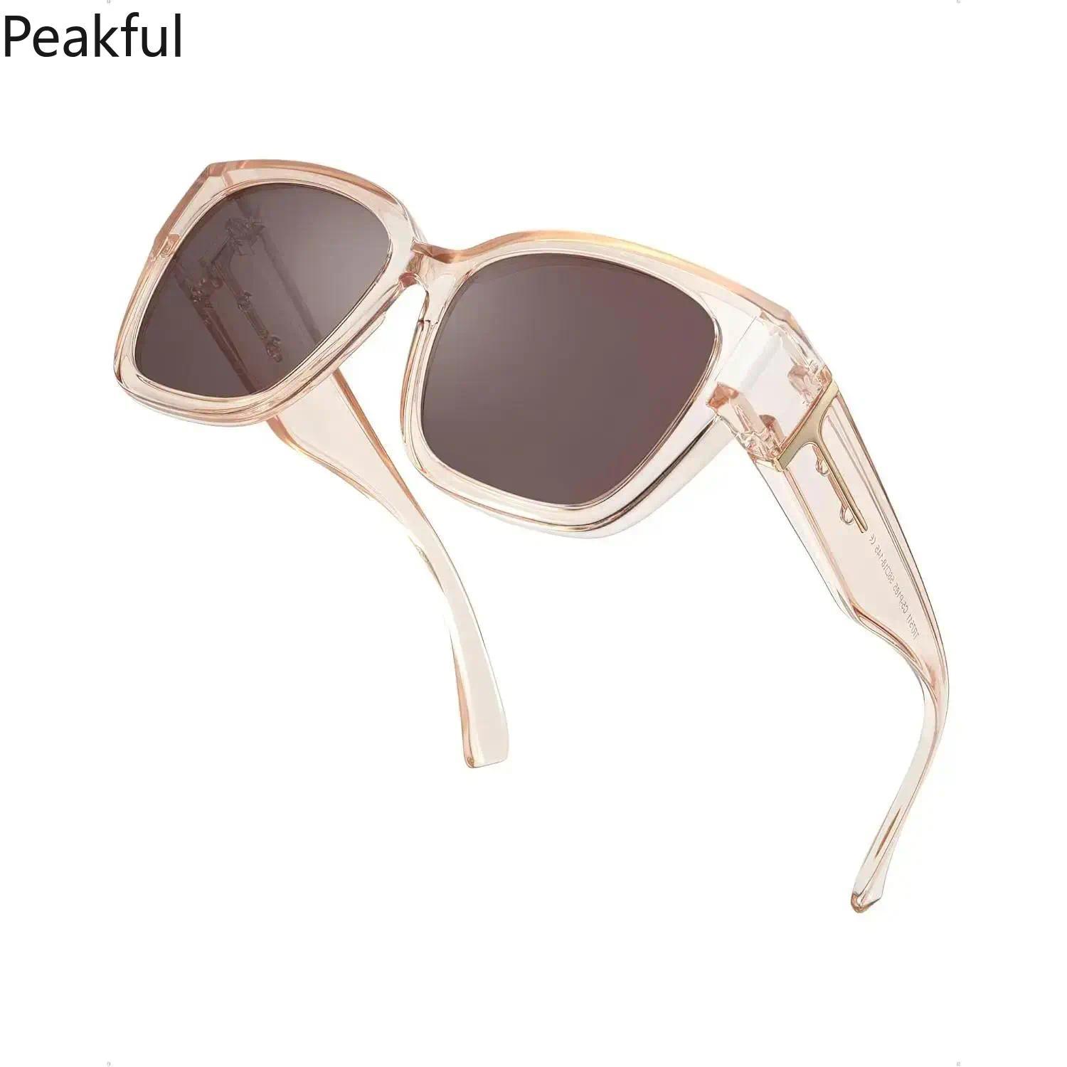 UV400 Polarized Fit Over Sunglasses | Mirrored Rectangular Frame for Unisex | Anti-Glare Protection | Wear Over Prescription Glasses | Durable Shades for Outdoor Sports, Driving, & Casual Use