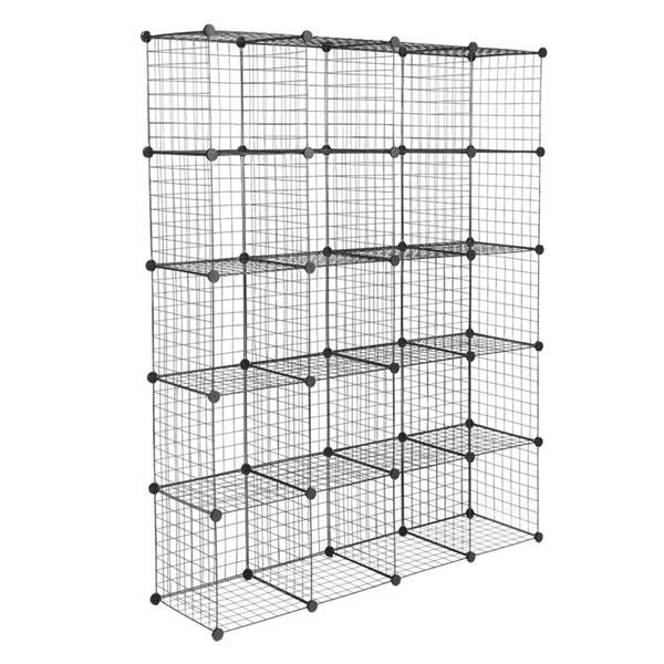 20-Cube Organizer Cube Storage Storage Shelves Wire Cube Storage Origami Shelves Metal Grid Multifunction Shelving Unit Modular Cubbies Organizer Bookcase Household Plastic