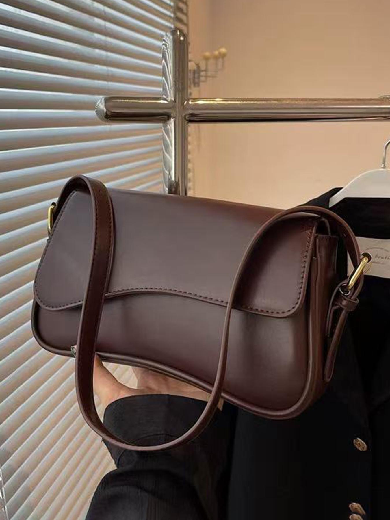 Vintage Minimalist Women's Square Bag, PU Leather Shoulder Bag, Commuter Fashion Handbag for Dating, Picnic, Party, Valentine's Day, Casual Handbag Satchel