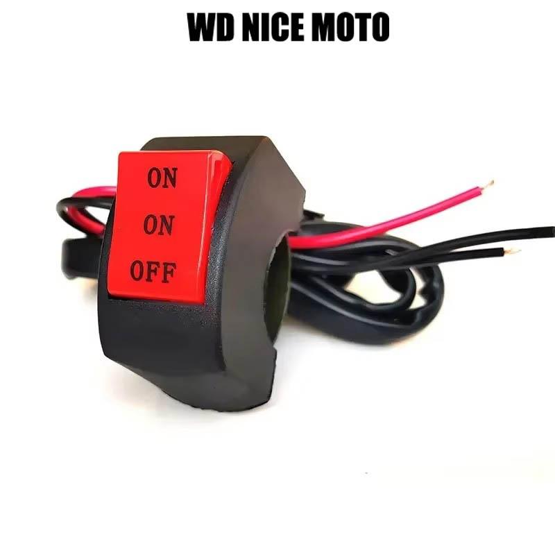 WD NICE MOTO Motorcycle Handlebar Flameout Switch, on off Button for Moto Bike Headlight Signal Lamp, Universal Control Button 12V