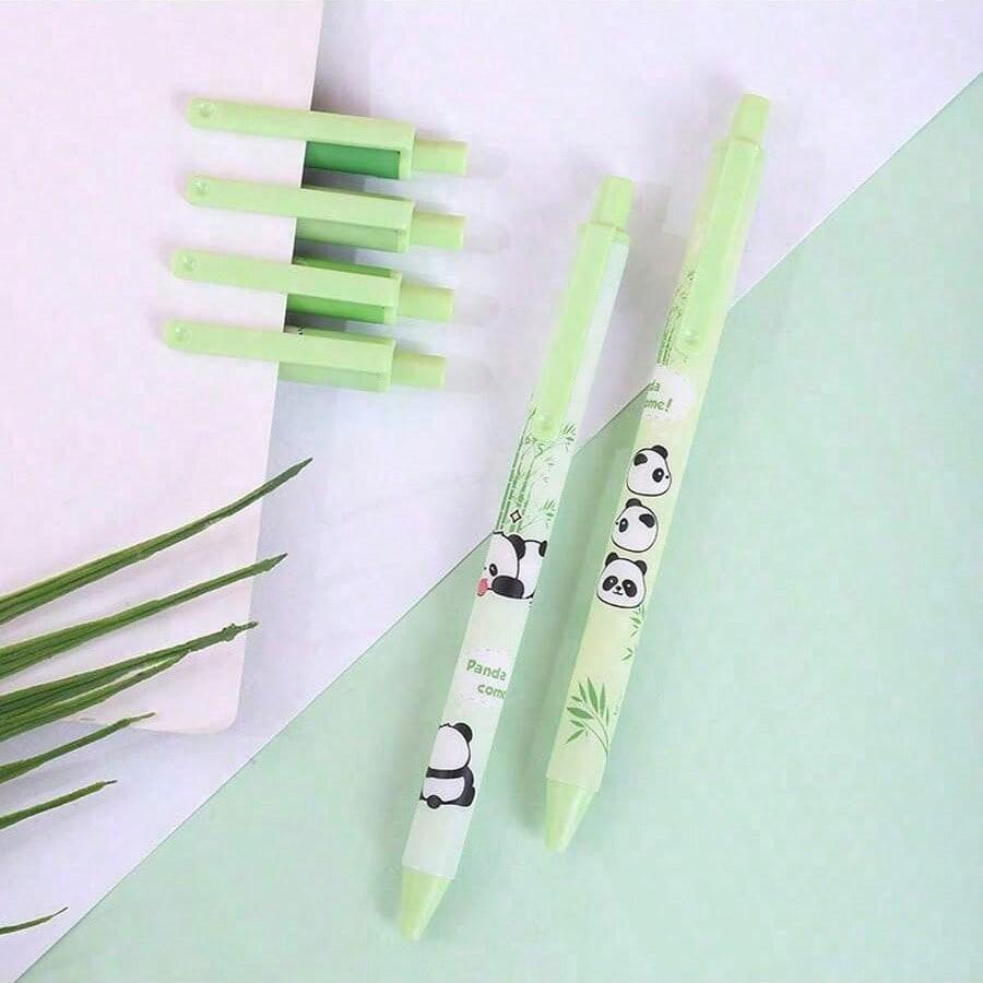 Cute Panda Pattern  Pen, 6 Counts Durable Lovely Smooth  Pen with Clip,  Office Stationery & Supplies for Home School Dormitory