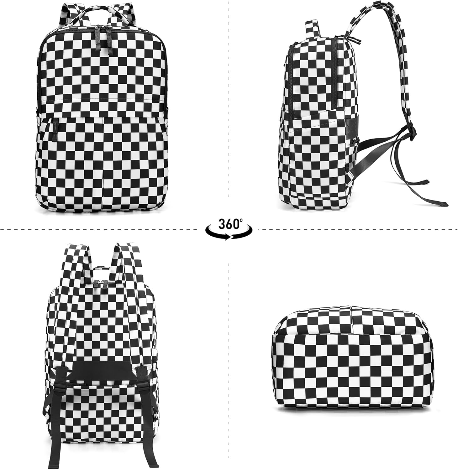 Plaid Backpack, Lightweight and Durable, Fashionable Multi-Compartment, Large Capacity, Ideal for Travel and Work, Daily Use, Laptop Bag