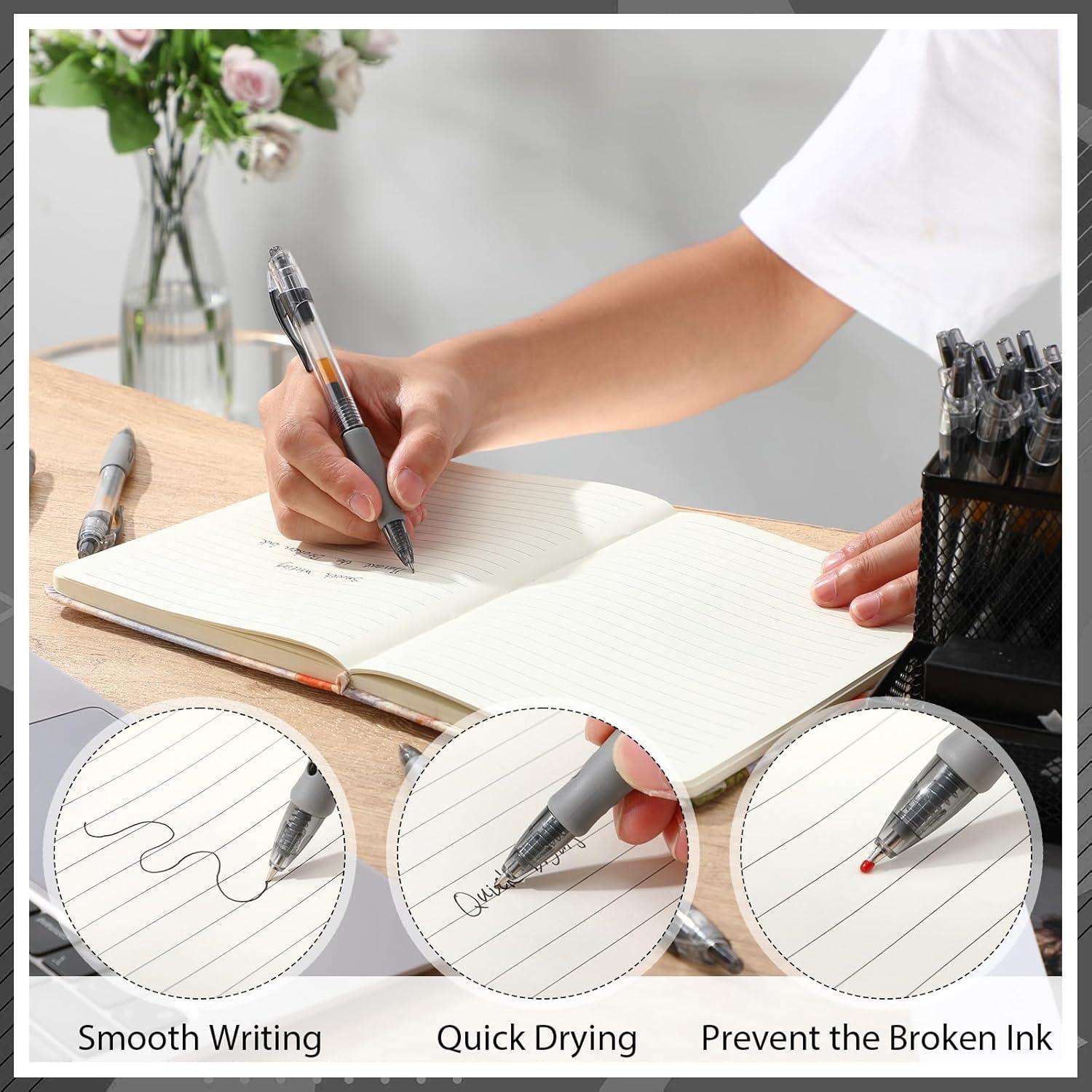 0.5 mm Gel Ink Pen (20 Pcs), Quick-Dry Smooth Writing Gel Pens, Stationery Supplies for Students, School, Home and Office
