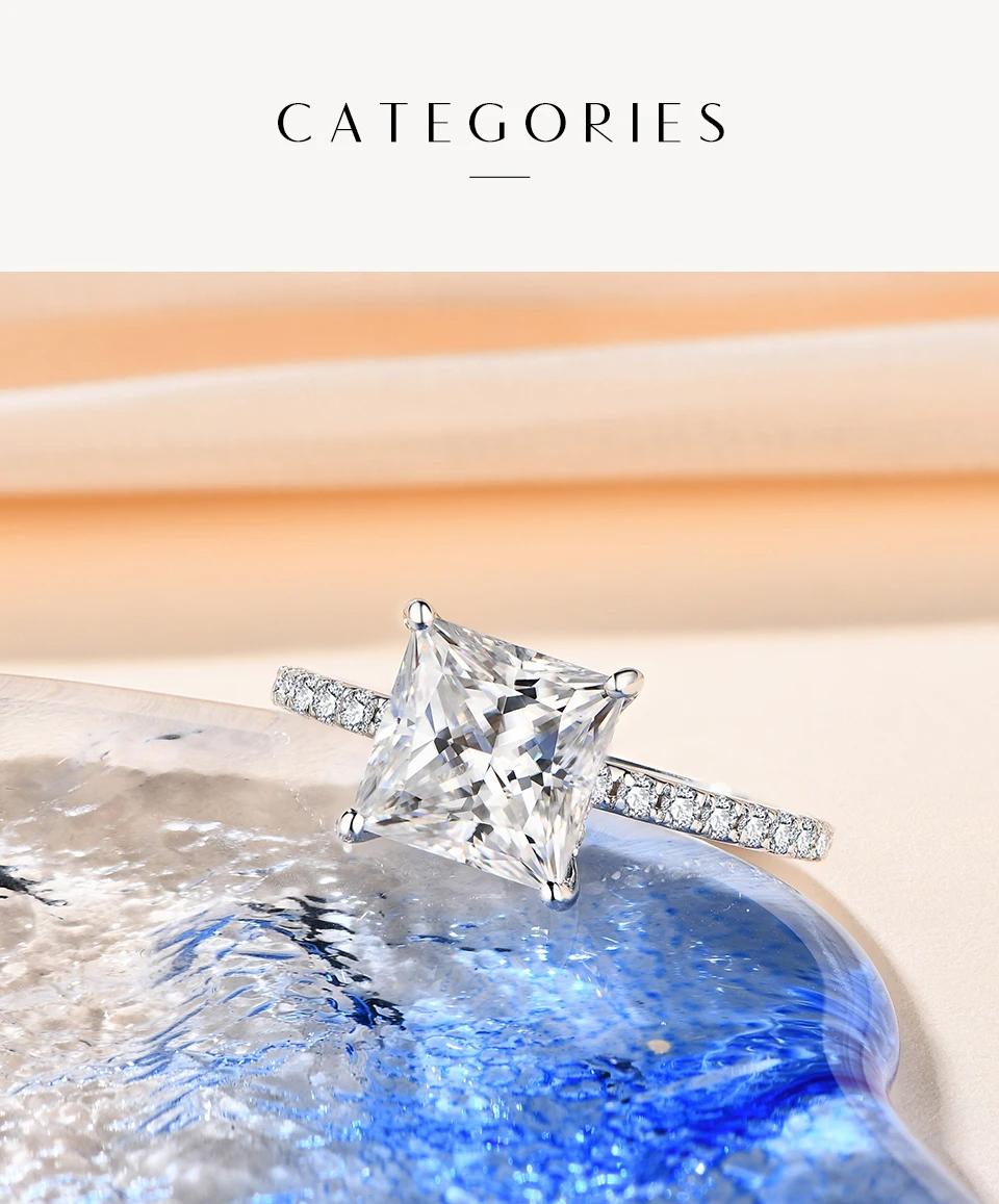 Princess Cut Synthetic Moissanite Rings D Color VVS1 8.0mm Engagement Wedding Rings For Women Gift R049 SpringStatements