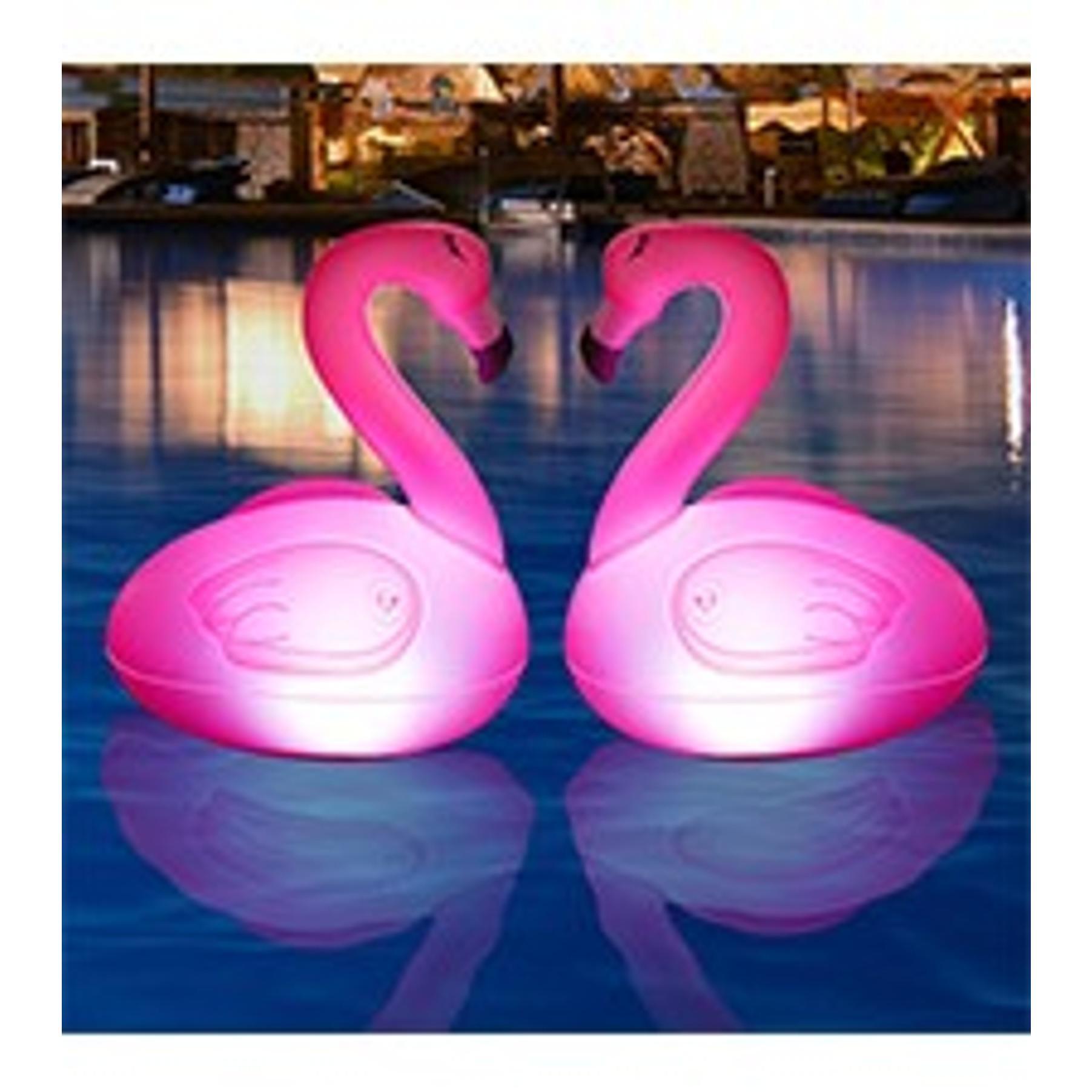 2 Pack Solar Floating Flamingo Pool Lights, Waterproof Glow in The Dark Inflatable Solar Powered Flamingo Lights for Swimming Pool Party Garden Patio Outdoor Decor