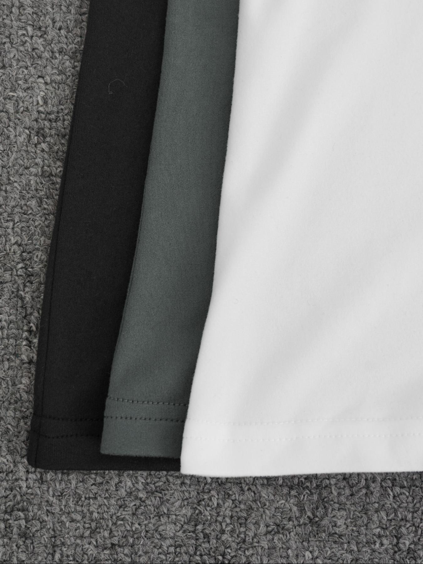 3pcs Autumn And Winter Women'S Casual Fashion Sporty Tee Set, With Multi Button Design, Solid Color Round Neck Long Sleeved Top, Athleisure Wear Set