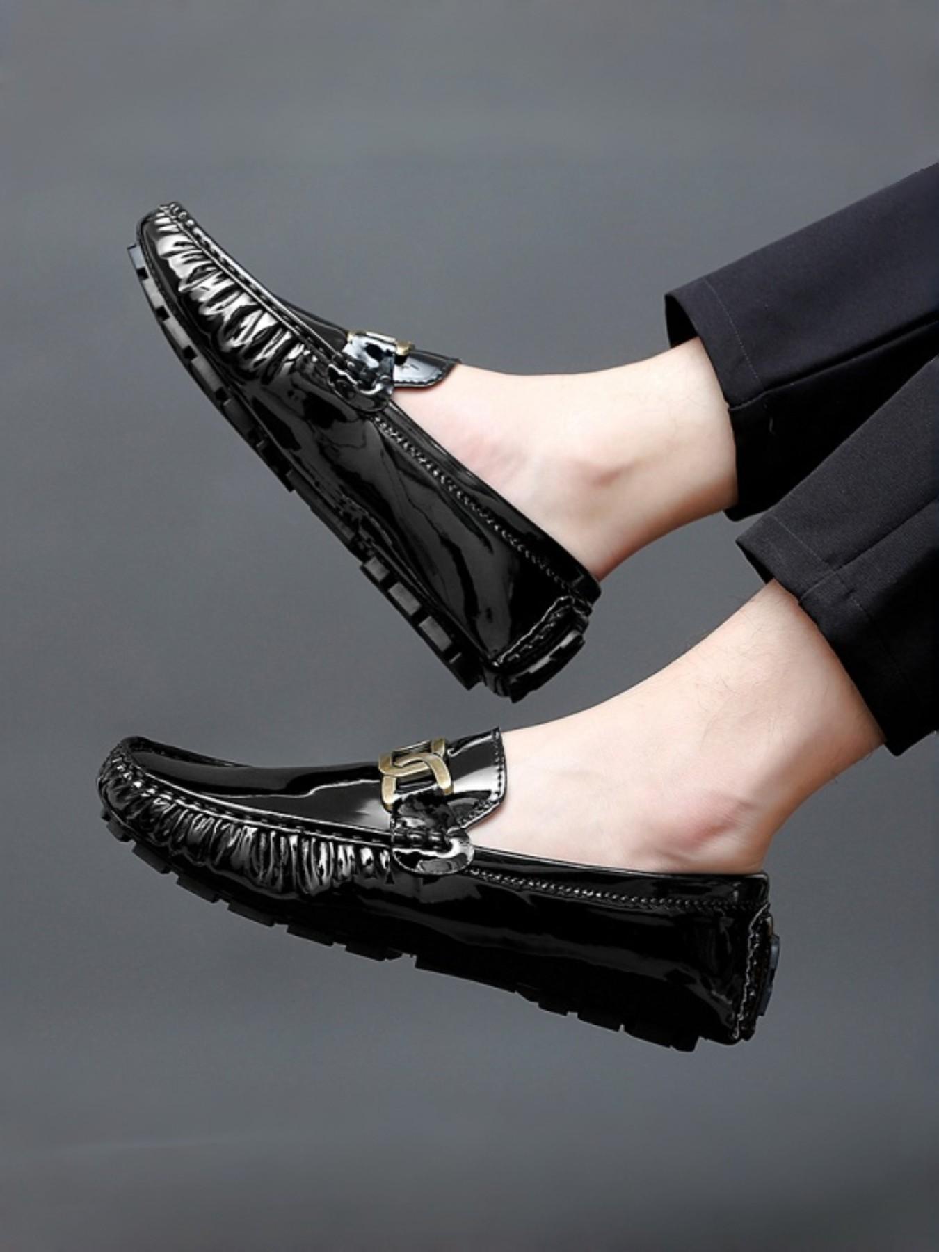 Men's Slip-On Moccasin Shoes, Hand Stitched Details, Cushioned Insoles, Casual Date & Streetwear, Trendy Durable Footwear