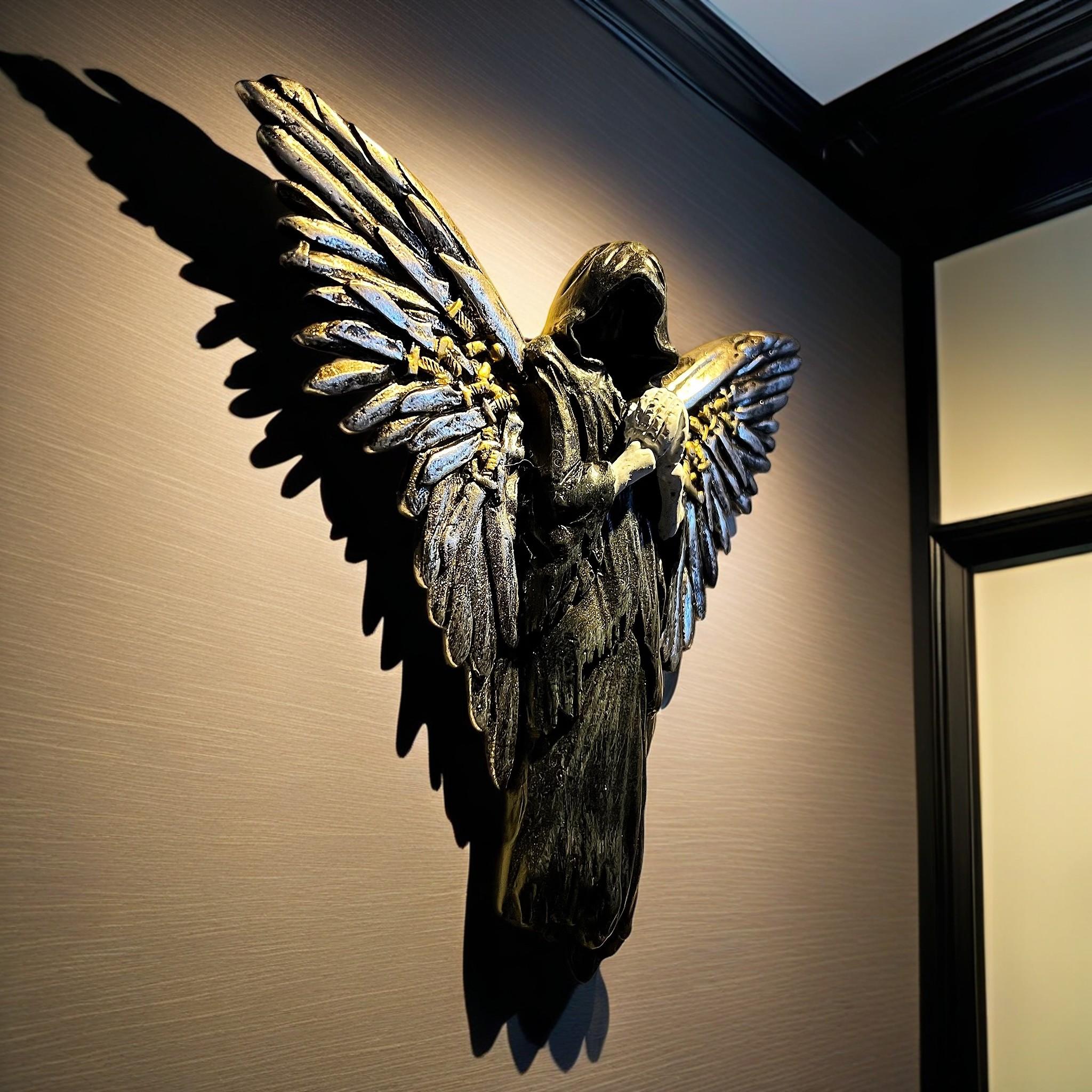 Resin Angel Statue Wall Hanging Decor, Wall Mounted Decor, Unique Home Living Room Bedroom Decoration, Perfect Creative Gift Idea, Elegant Resin Artwork, Wall Ornaments, Aesthetic Design, Decorative Wall Art