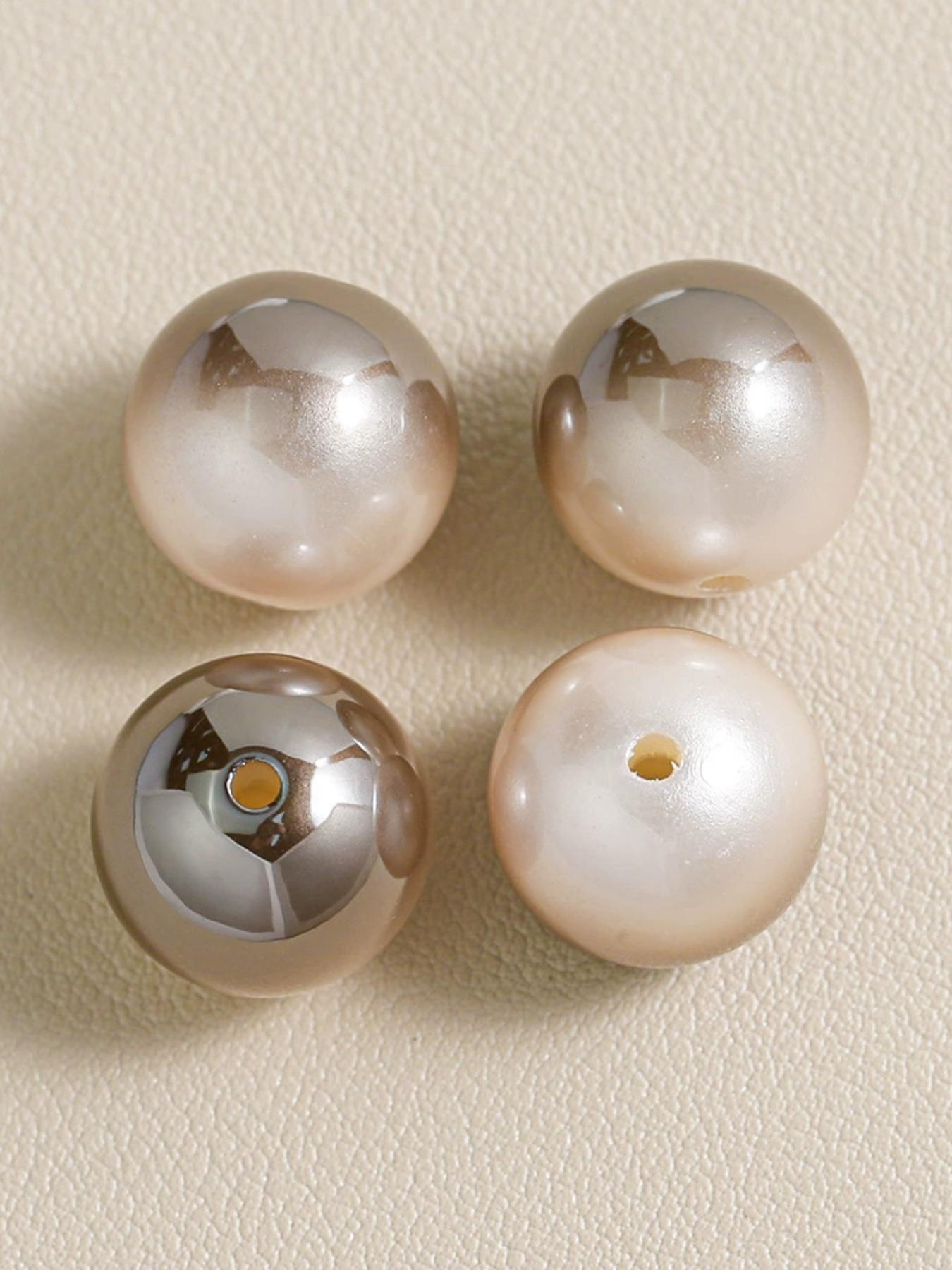 200/30pcs Bead Set for Handmade Jewelry, Mabe Two-Tone Plated Beads, Ombre Solid Color Round Beads, DIY Bracelet Phone Chain Accessories