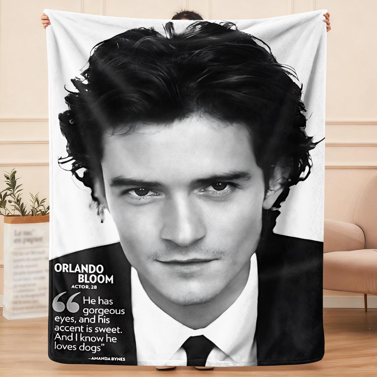 Orlando Bloom creativity  flannel blanket, exclusive gift for home, office, camping travel, personalized pattern design, modern style, soft texture