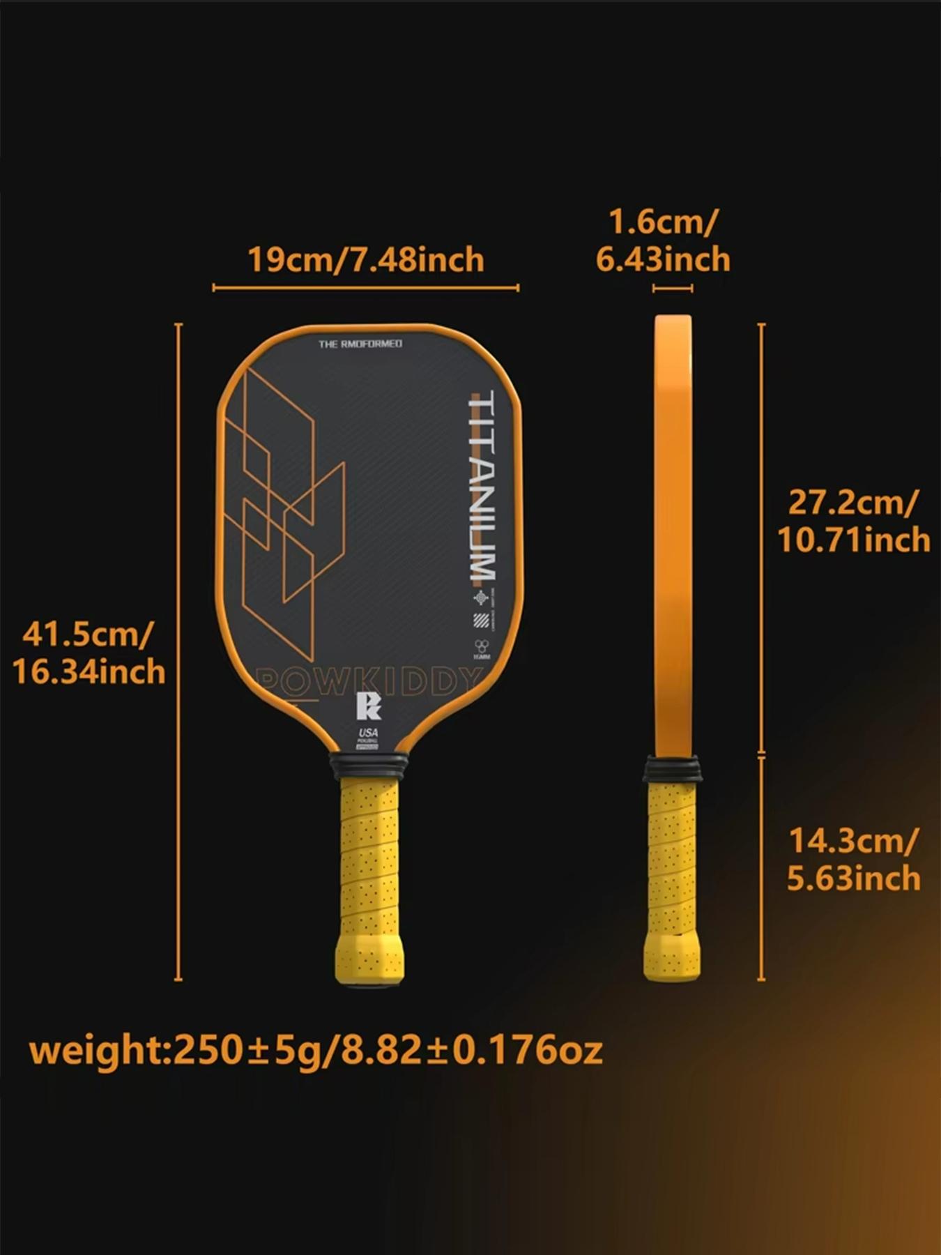 Professional Pickleball Racket with Titanium Thread Weave, High Friction & Spin Design, Durable PP Honeycomb Core, Ideal for Competitors