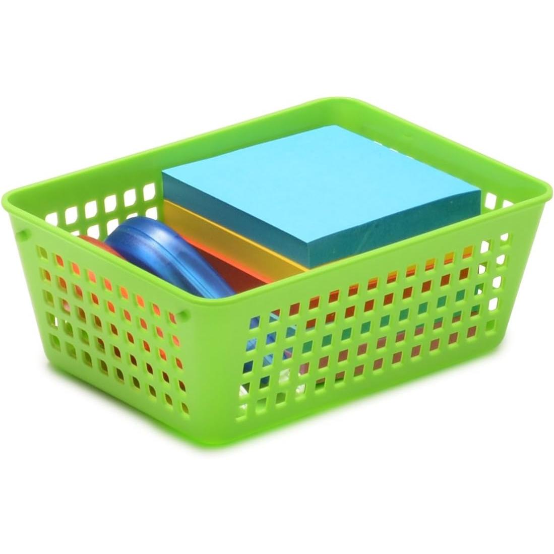 3-Pack Small Plastic Storage Baskets for  Junk Drawers and Office Desktop Drawers Organization - Functional Trays for Kitchen, Bedroom, and Bathroom, Clear