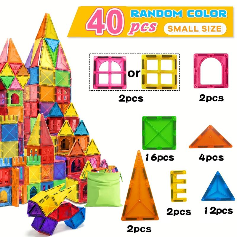 40/65/100pcs Children Magnetic Building Blocks Set, STEM Educational Toy, Stacking and Puzzle Set, Ideal Birthday Gift for Kids