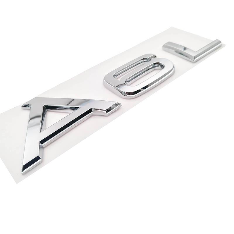 1.8T 2.0T 3.0T 3.2 3.6 4.2 A3 A5 A7 A4L A6L A8L Letter Number Chrome Emblem Car Trunk Discharge Capacity Badge Logo 3D Sticker