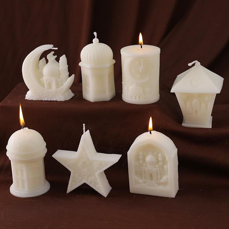 2pcs Islamic Theme Aromatherapy Candles, Soy Wax, Smokeless, Long-Lasting Scent, Decorative, Gift, Perfect for Ramadan, Home, Soft Furnishings