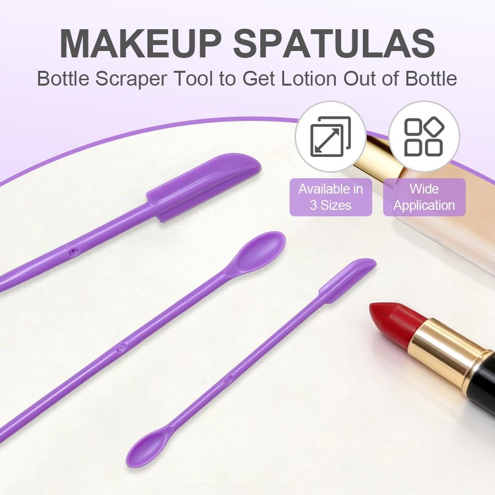 3pcs Pe Cosmetic Scoop Scraper Set, Dual Head Multi-Functional Beauty Tool, Suitable for Jars and Bottles, Portable Easy Clean Reusable Makeup Tools