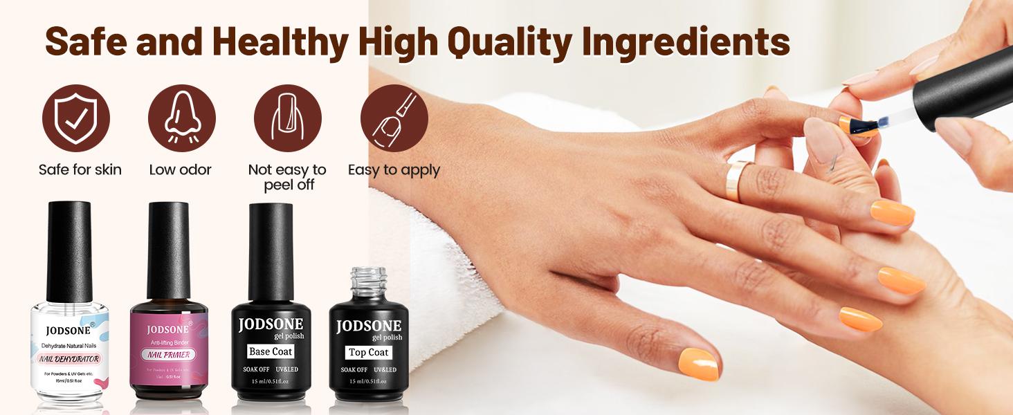 JODSONE 15ML Nail Dehydrator Nail Primer Base Coat Top Coat Glossy Surface Quick Drying Durable At Home DIY Nail Salon Girl Gift keep Nail Art Design Long Lasting