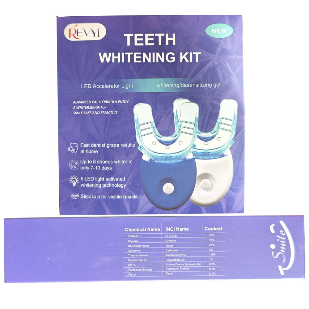 Led Teeth Brightening Kit, Teeth Brightener, 1 Set Led Teeth Brightening Device Kit Including 5 X 3ml Carbamide Peroxide Teeth Gel, Easy To Use, Perfect for Parents, Girlfriend/boyfriend