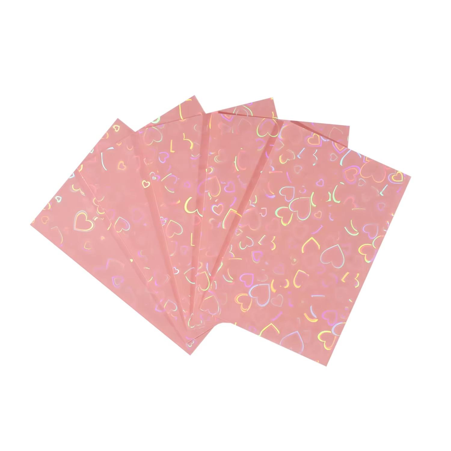 50Pcs 61x91mm Card Sleeves – Card Sleeve Protectors Premium Clear Love style PVC Fits YGO/Photocard/Sports Cards, Small Size Trading Card Holder, Durable & Scratch-Resistant, Perfect Gift Set for Collectors