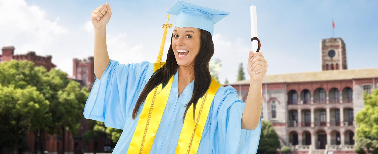 Matte Graduation Cap and Gown 2026 Set with Tassel Graduation for High School College Bachelor
